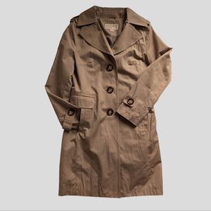Michael Kors Tan Brown Trench Coat Size XS Mid Length Trendy Blogger